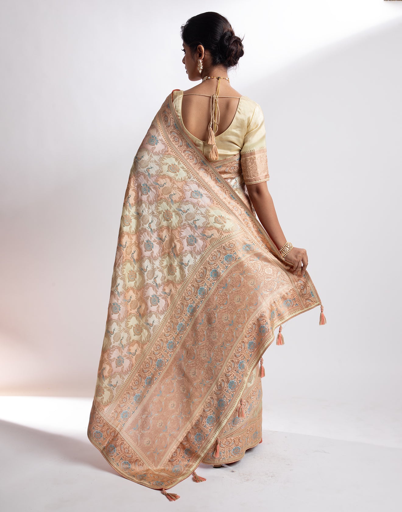 Buy Shadowy Pastels Blended Silk Saree Online