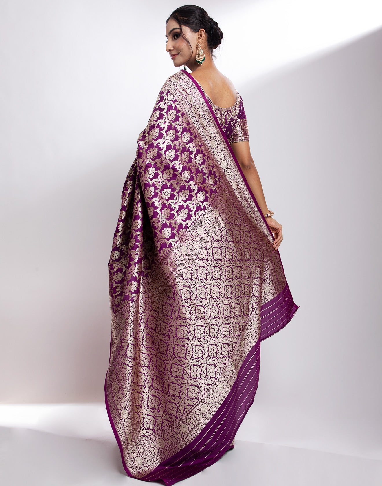 Buy  Vibrant Purple Banarasi Silk Saree online