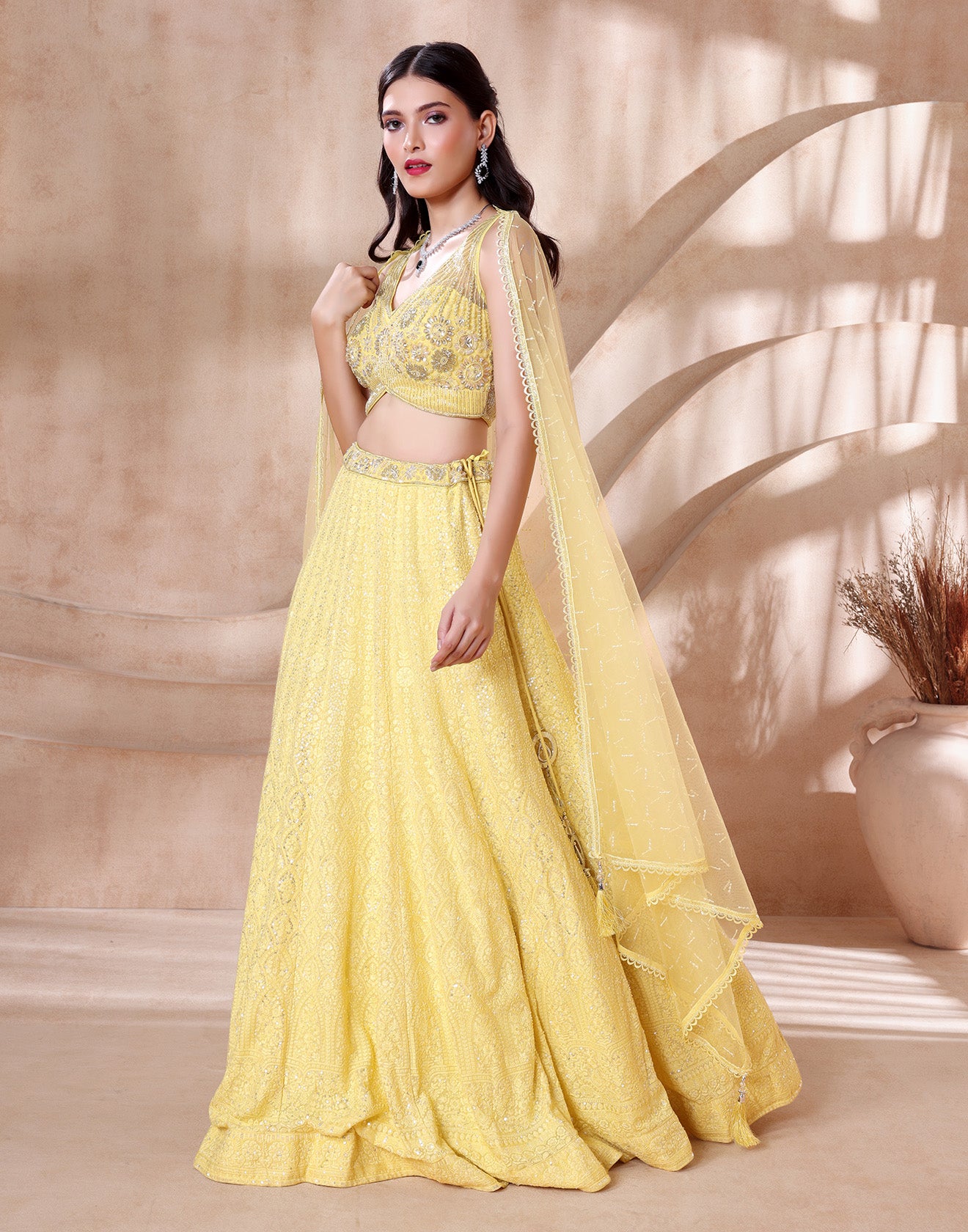 Amber Bisquè Embroidered Lehenga Set