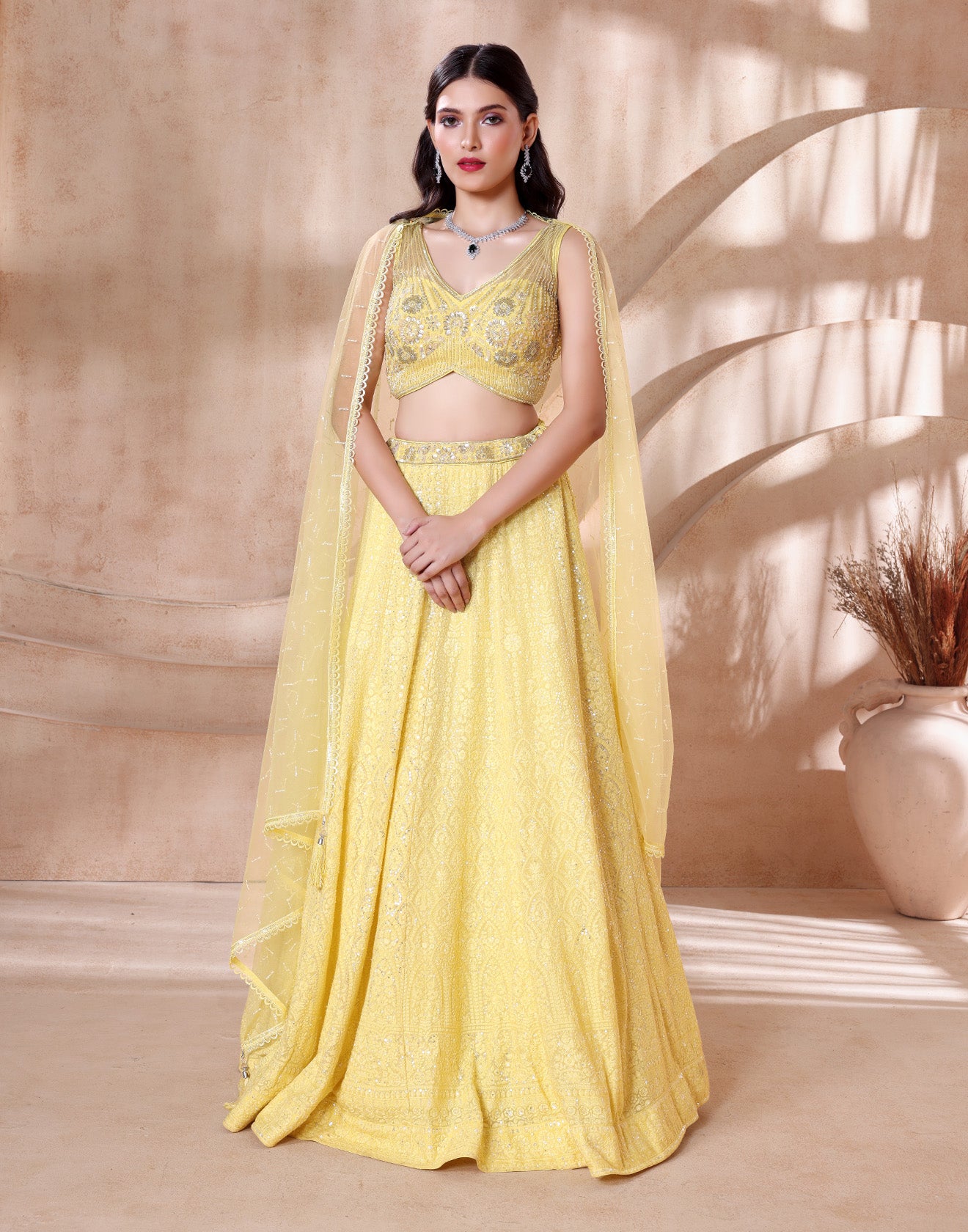 Amber Bisquè Embroidered Lehenga Set