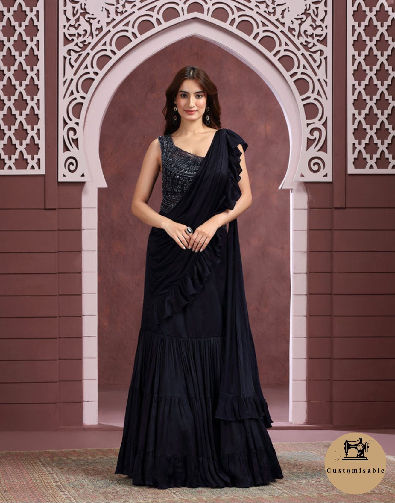 Astral Blue Embellished Bridesmaid Gown