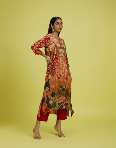 Autumn Palette Multicolor Printed Kurta Set