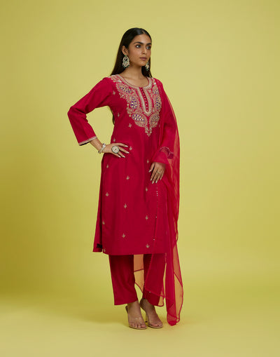 Berry Rush Embroidered Festive Kurta Set