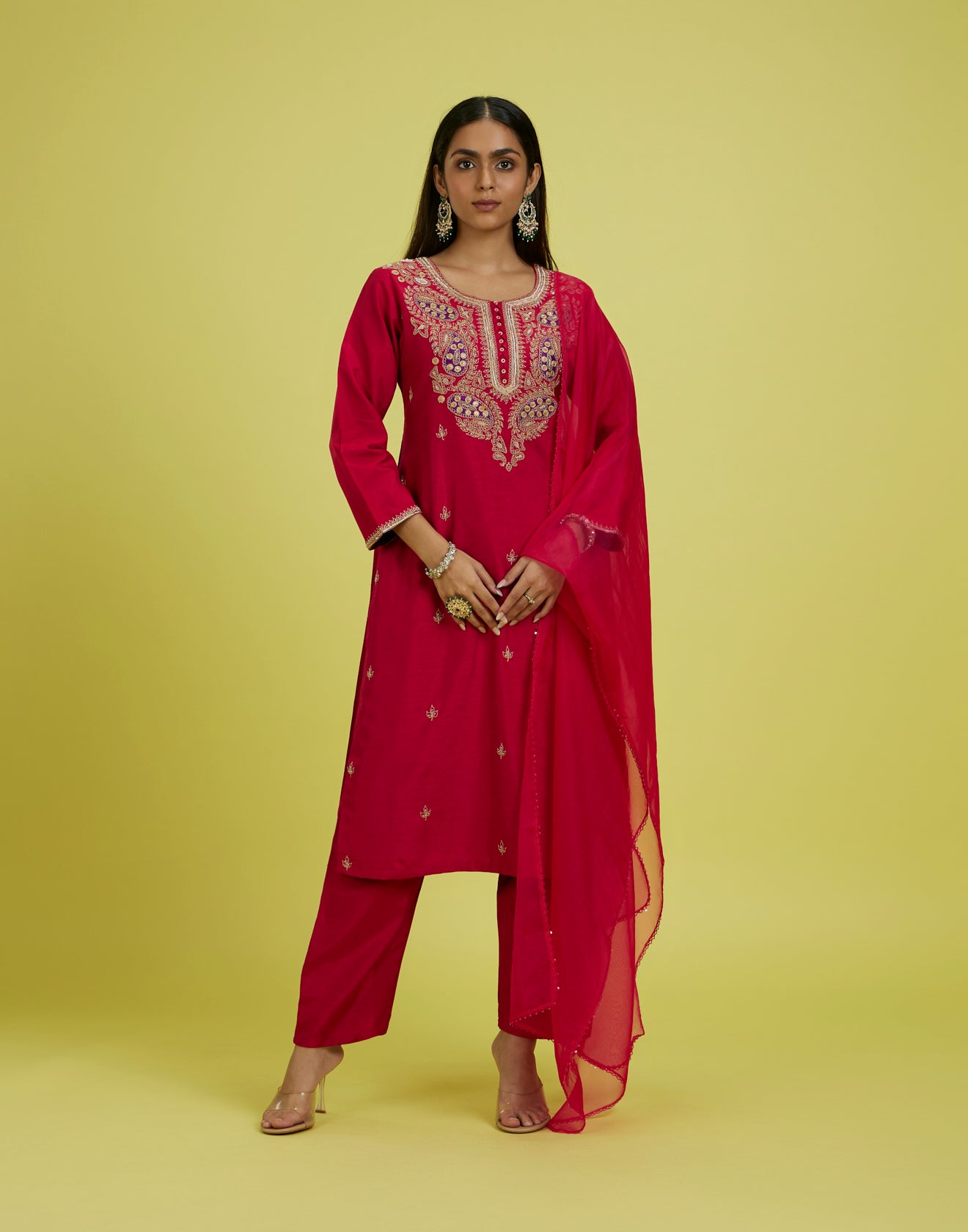 Berry Rush Embroidered Festive Kurta Set