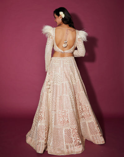 Bisqué Pearl Cocktail Lehenga Set