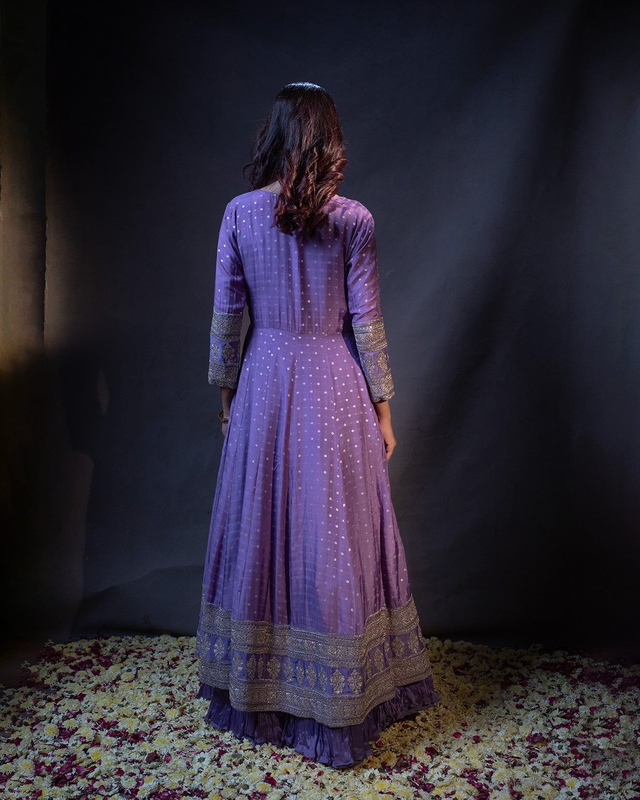 Bright Purple Embellished Anarkali Gown