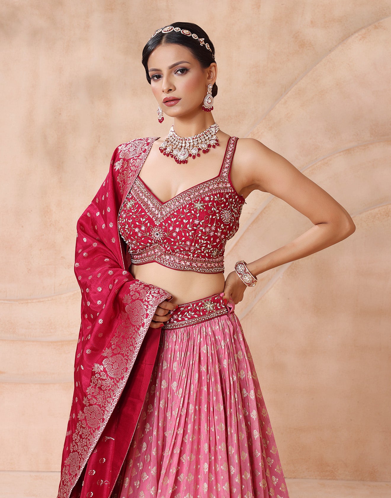 Butterfly Bush Embroidered Bridal Lehenga Set