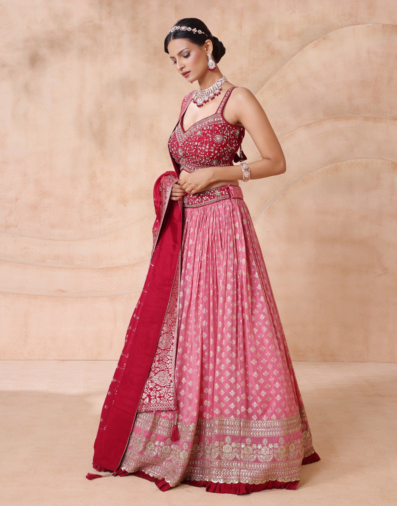 Butterfly Bush Embroidered Bridal Lehenga Set