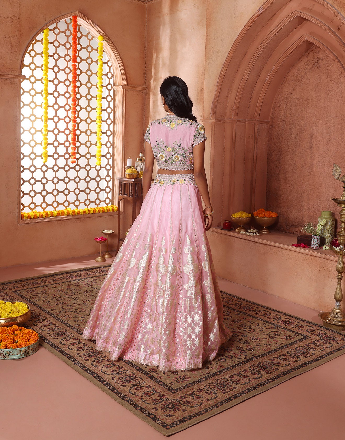 Candyfloss Charm Embroidered Bridesmaid Lehenga Set