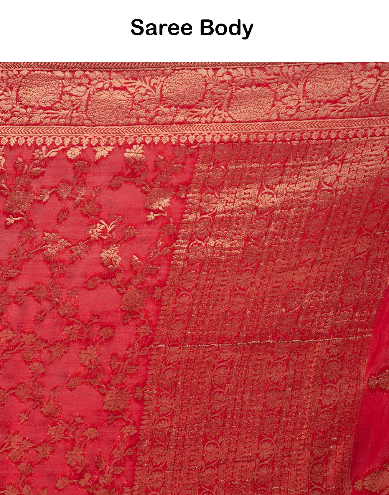 Claret Red Floral Jaal Banarasi Silk Saree
