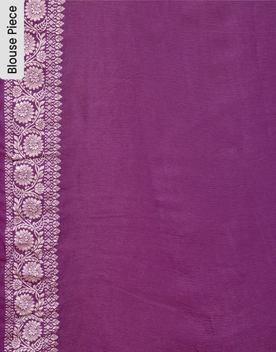 Deep Purple Phool Butta Silk Saree