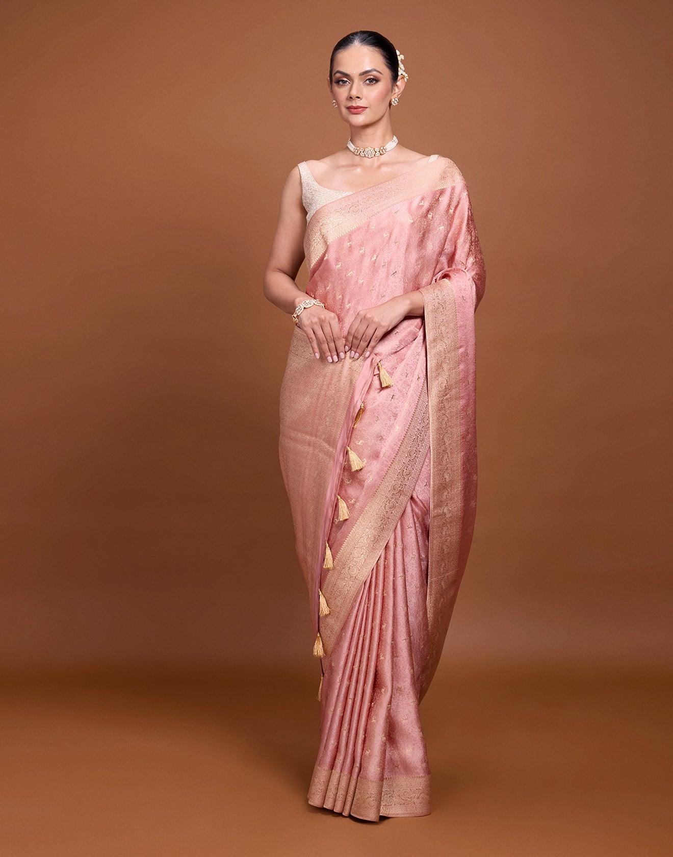 Deer Motif Jacquard Silk Saree