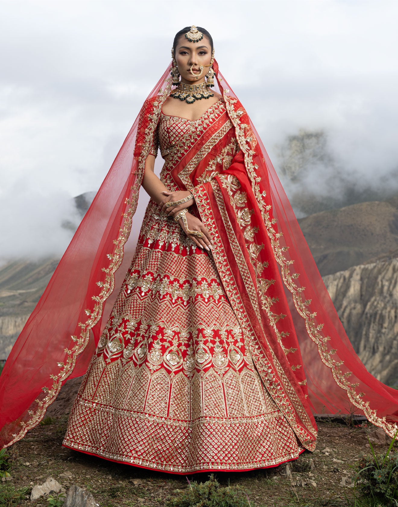 Dilkash Sequin Embroidered Wedding Lehenga In Pure Silk