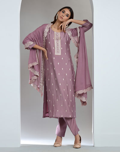 Dusty Mauve Festive Kurta Set