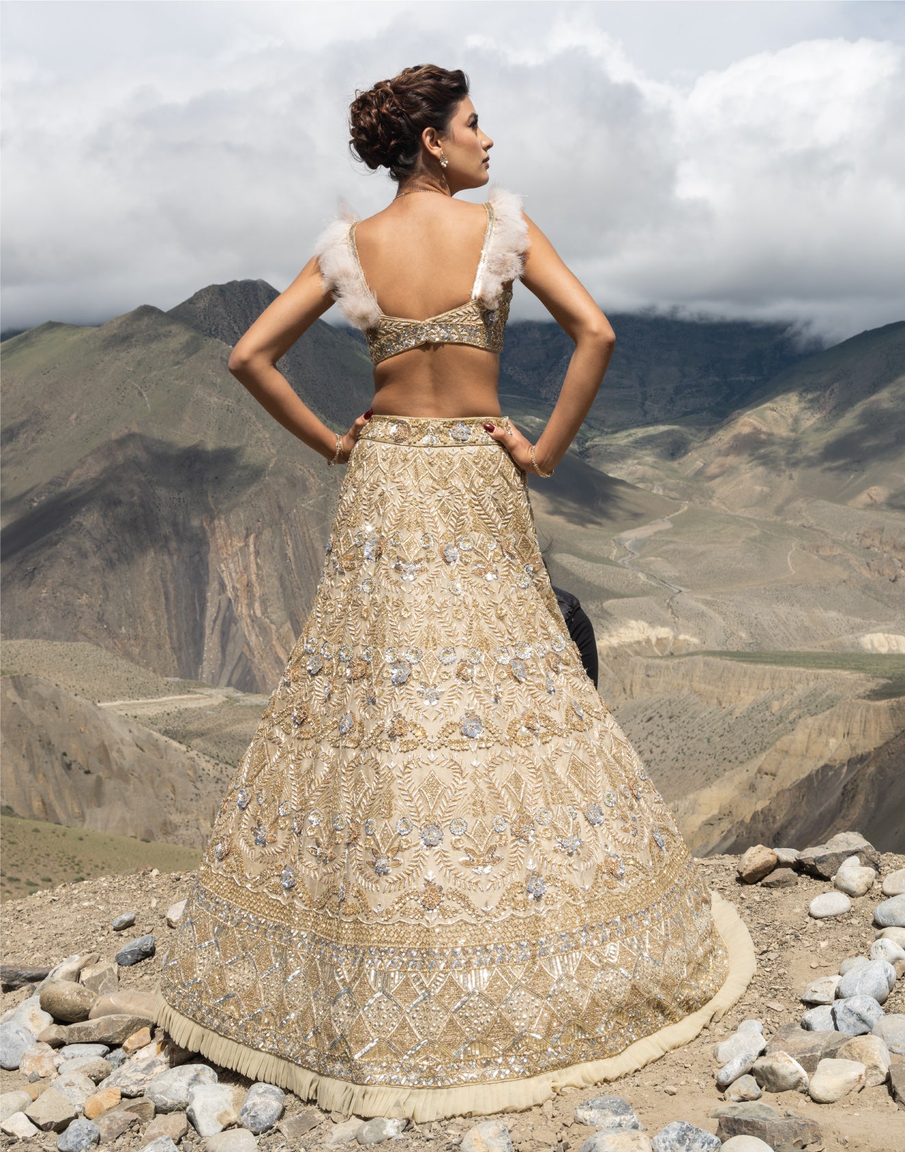 Elysian Embellished Lehenga For Wedding Reception