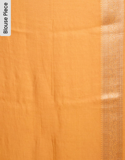 Festive Marigold Jaal Weave Silk Saree