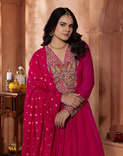 Gulabi Seher Embroidered Anarkali Set