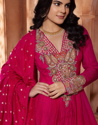 Gulabi Seher Embroidered Anarkali Set