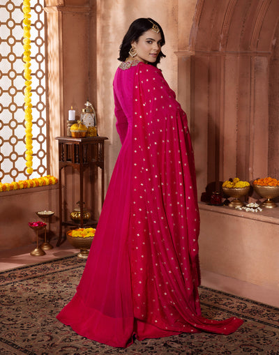 Gulabi Seher Embroidered Anarkali Set