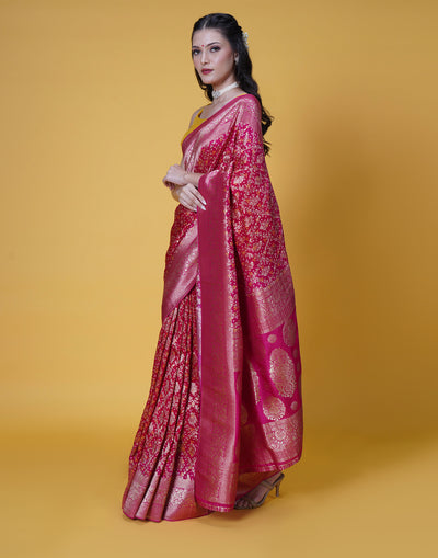 Gulmohar Drama Zari Woven Silk Saree