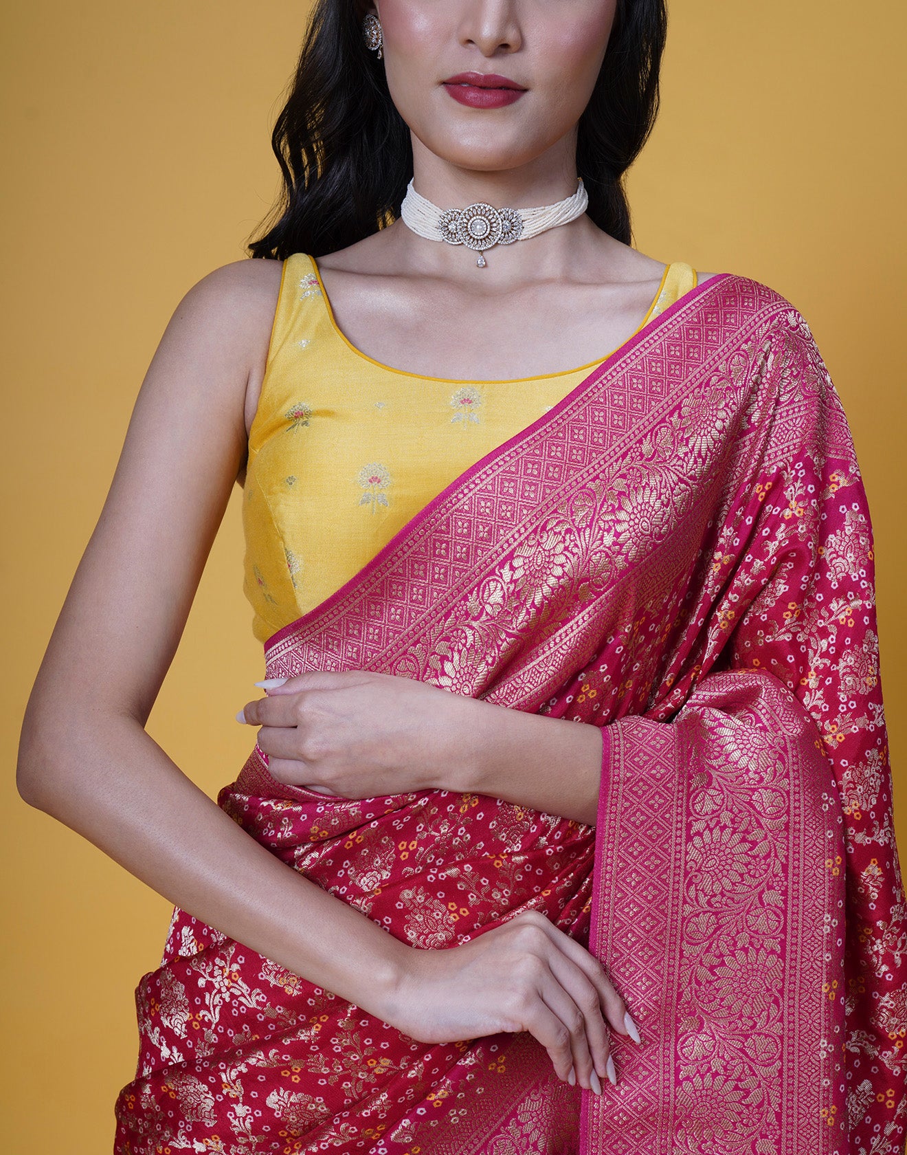 Gulmohar Drama Zari Woven Silk Saree