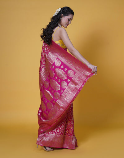 Gulmohar Drama Zari Woven Silk Saree