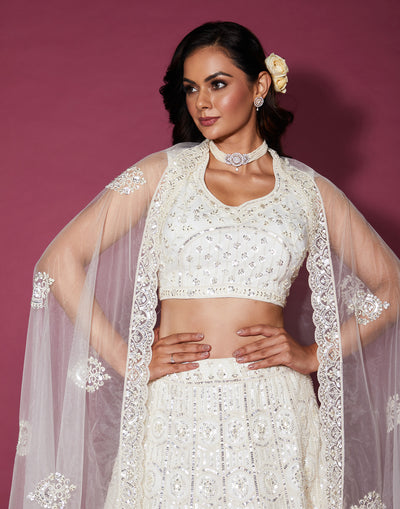 Heavenly Pearl Embellished Lehenga Set