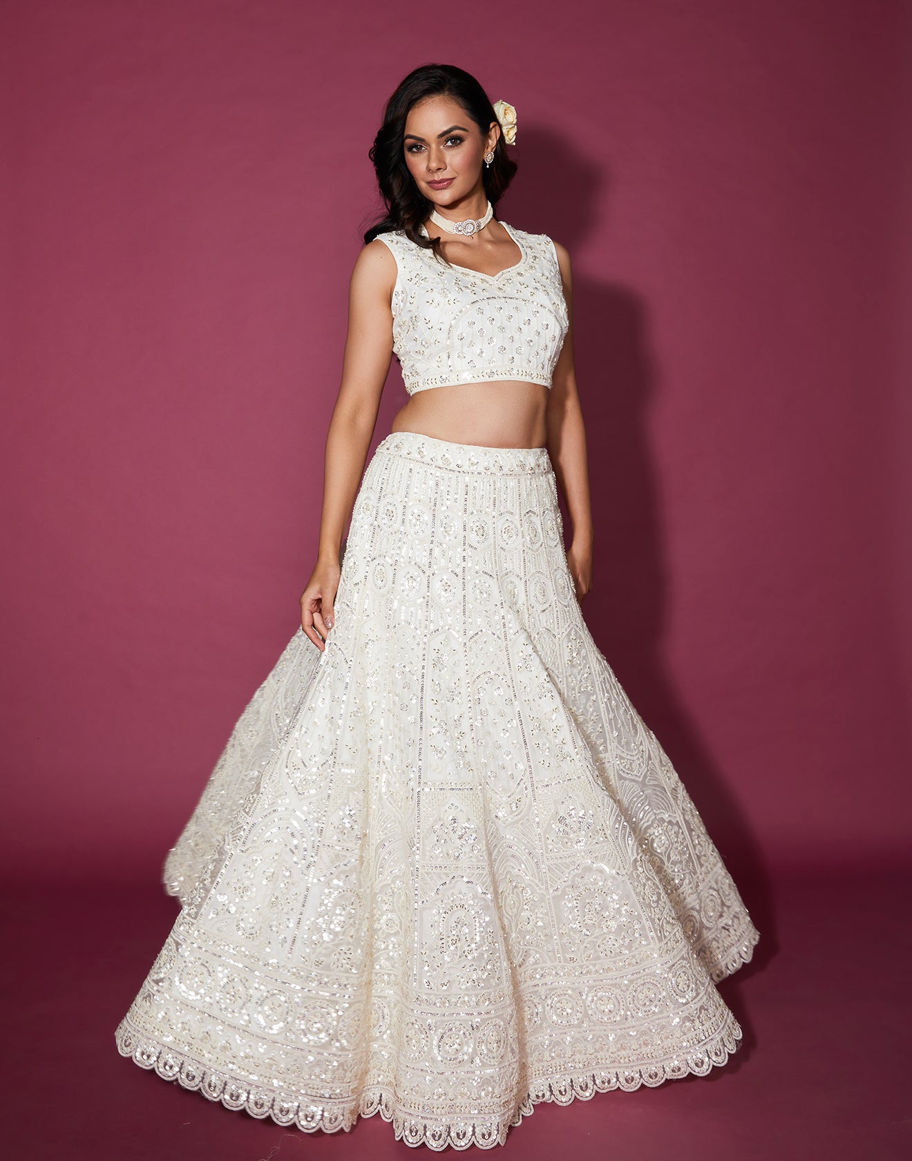 Heavenly Pearl Embellished Lehenga Set