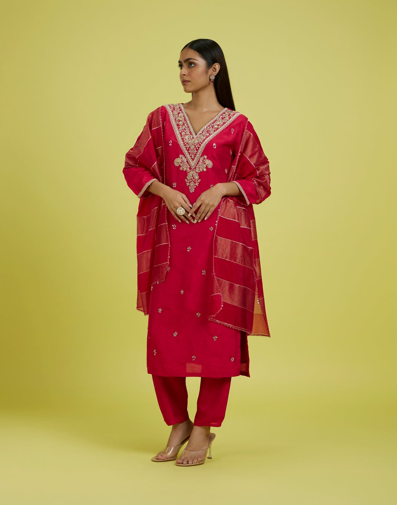 Hibiscus Pink Festive Kurta Set