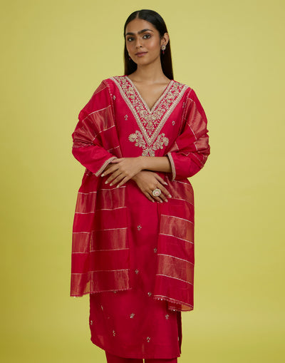 Hibiscus Pink Festive Kurta Set