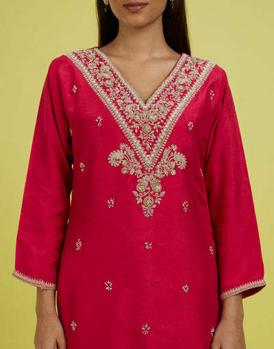 Hibiscus Pink Festive Kurta Set