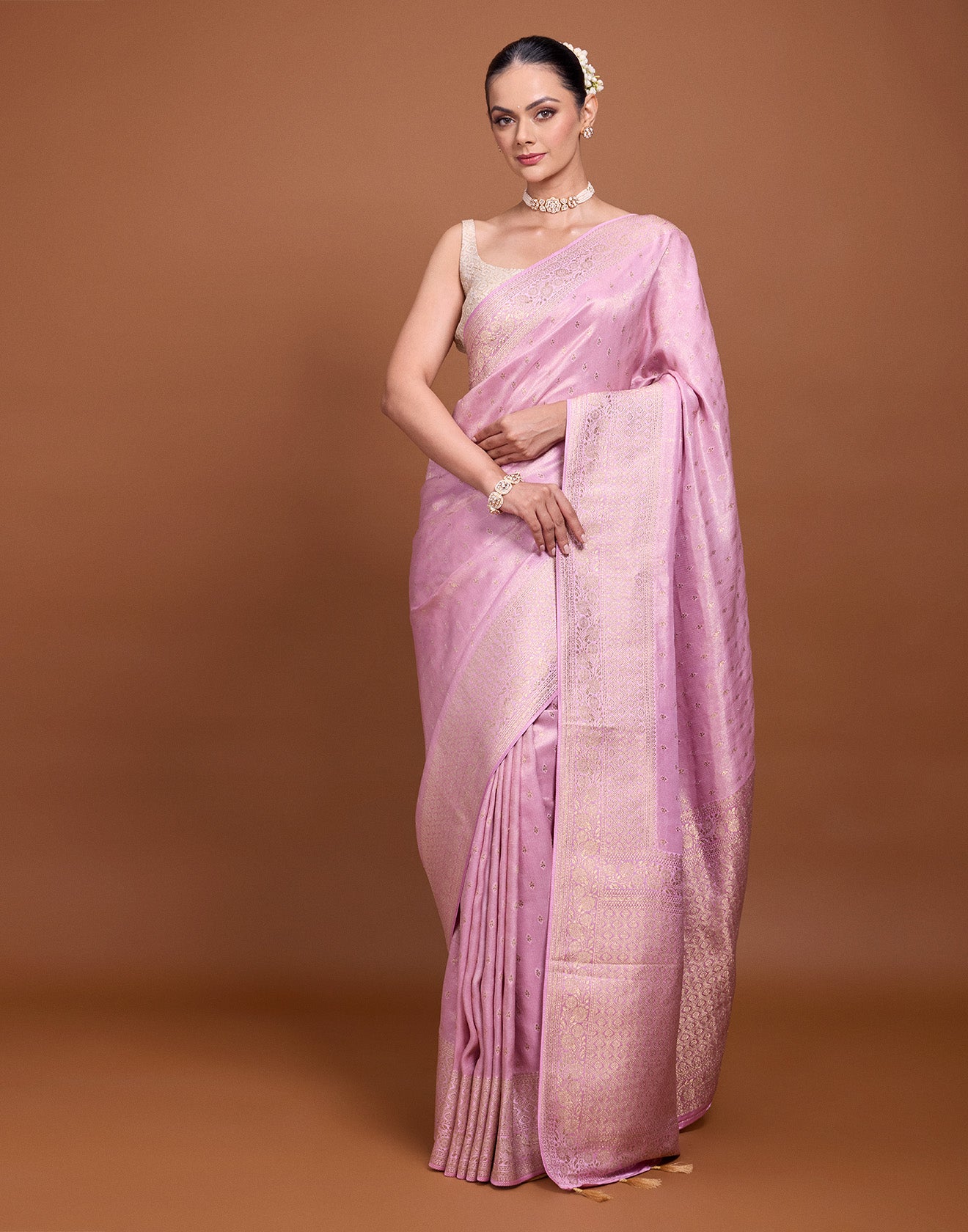 Iris Mist Zari Butti Festive Silk Saree