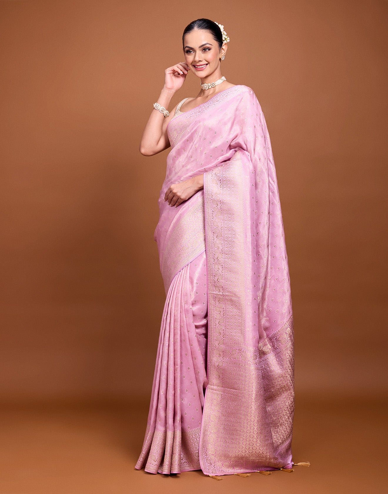 Iris Mist Zari Butti Festive Silk Saree