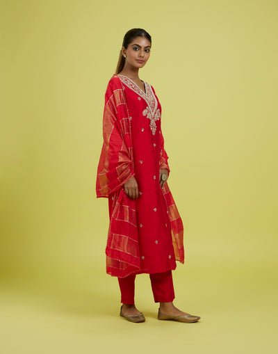 Laal Gulab Festive Embroidered Kurta Set