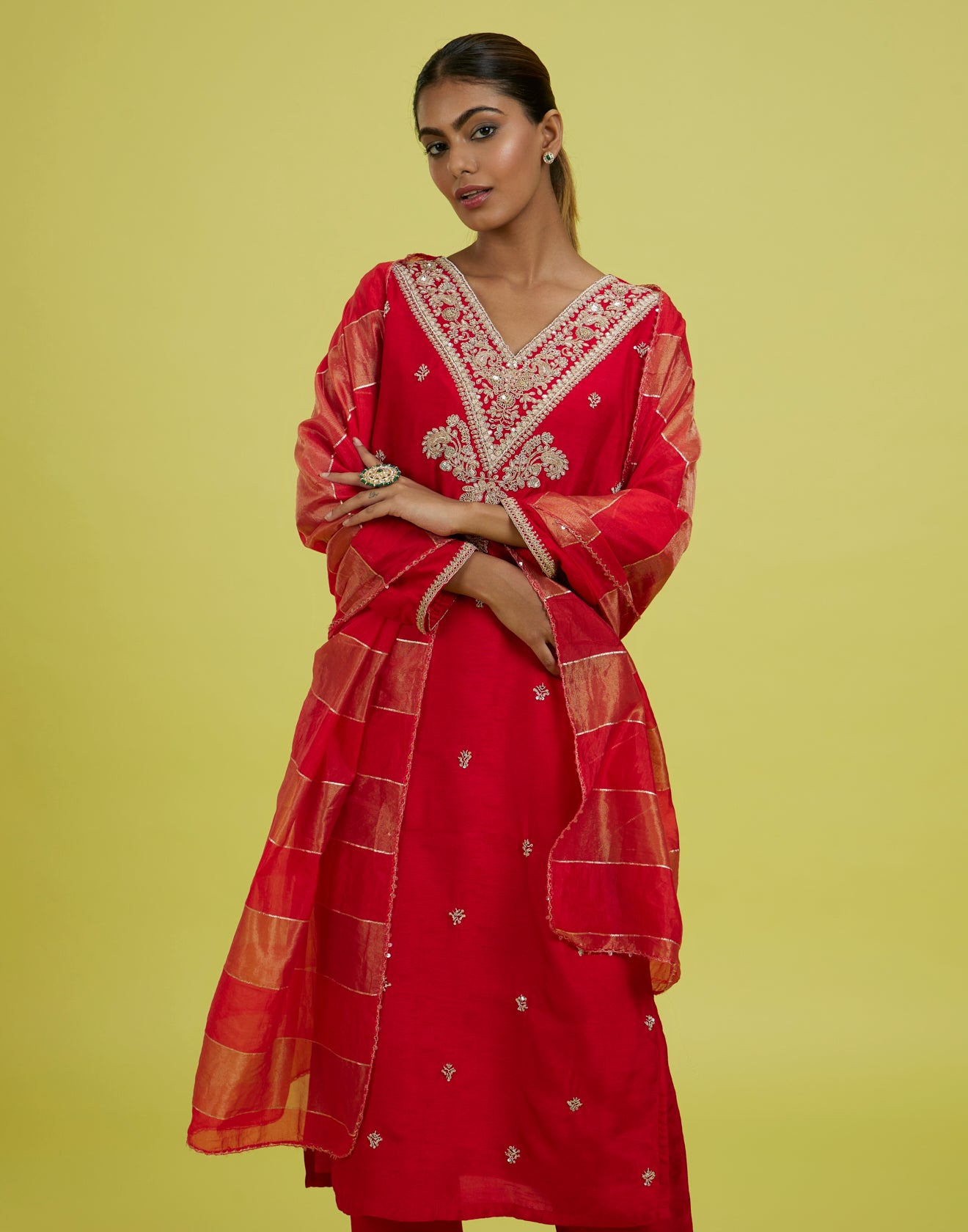 Laal Gulab Festive Embroidered Kurta Set