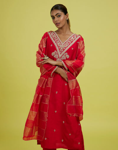 Laal Gulab Festive Embroidered Kurta Set