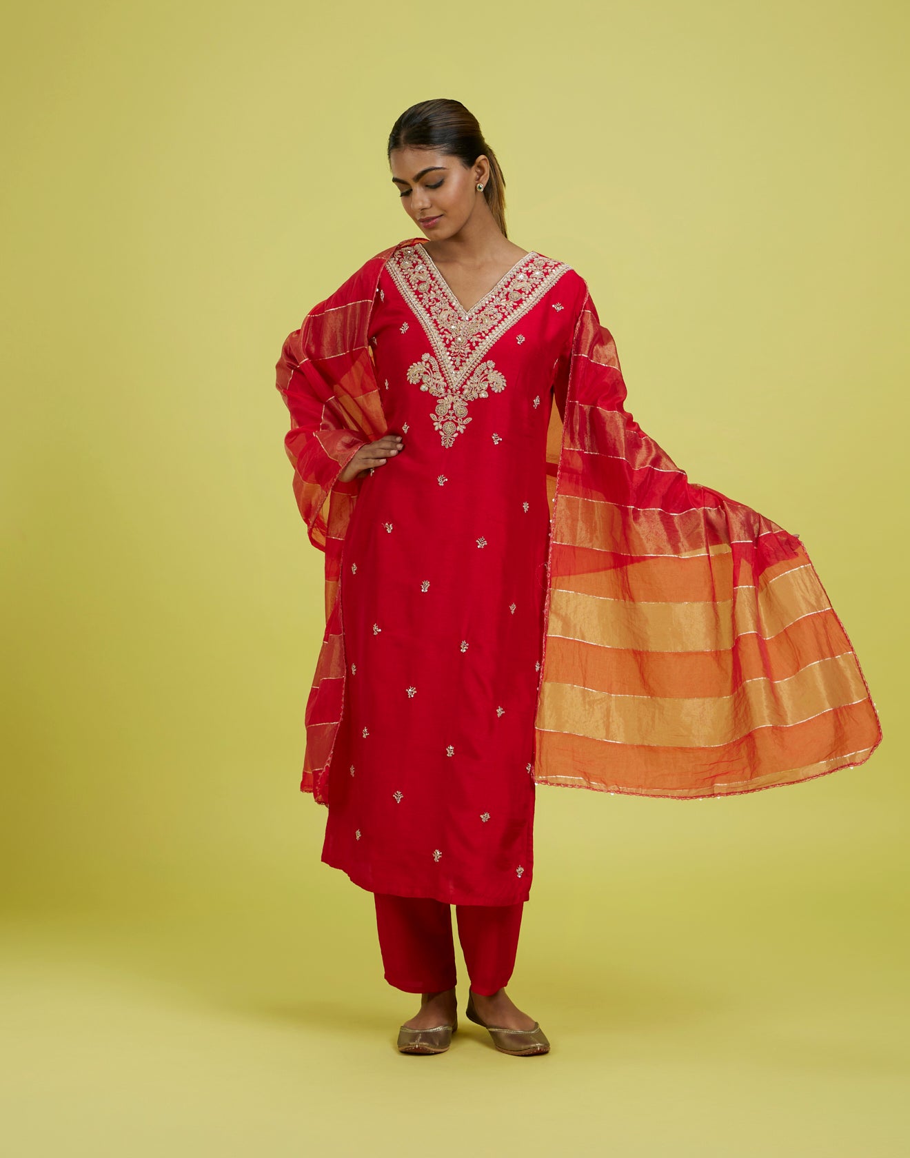 Laal Gulab Festive Embroidered Kurta Set