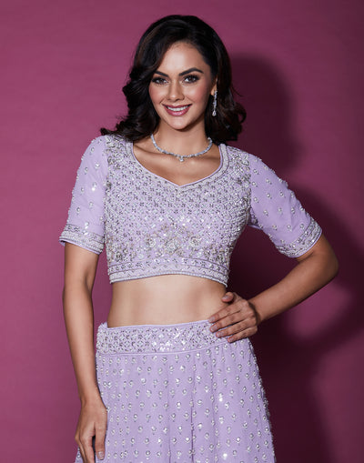 Lavender Charm Embellished Lehenga Set