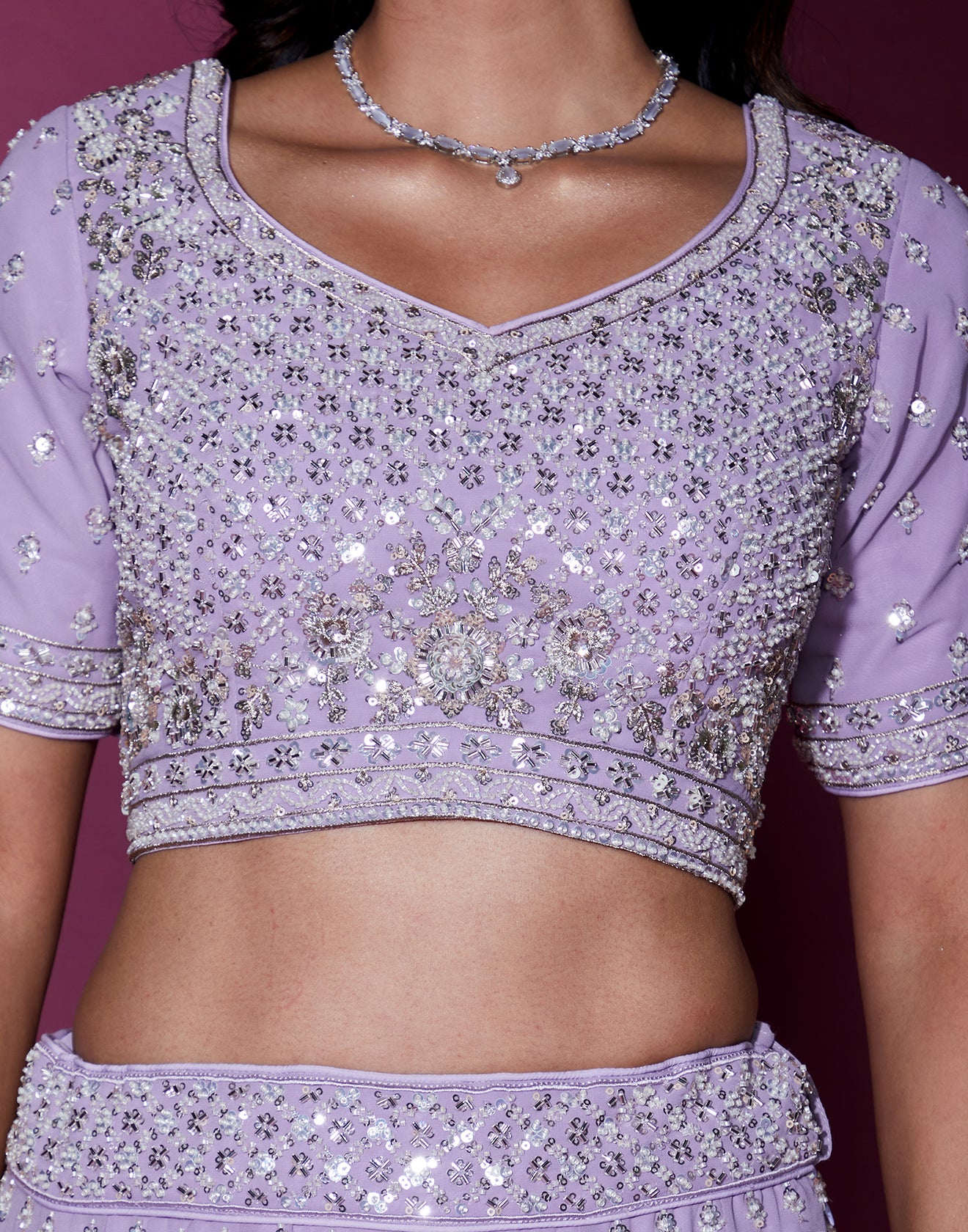 Lavender Charm Embellished Lehenga Set