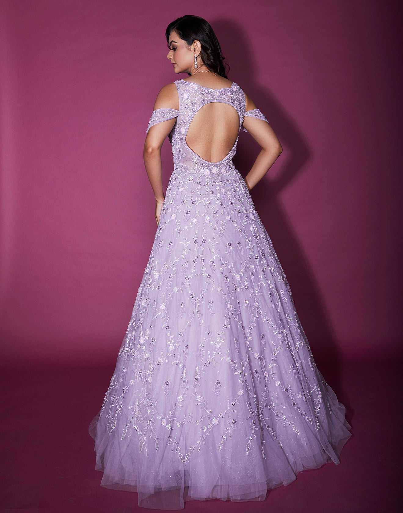 Lilac Embellished Bridal Gown