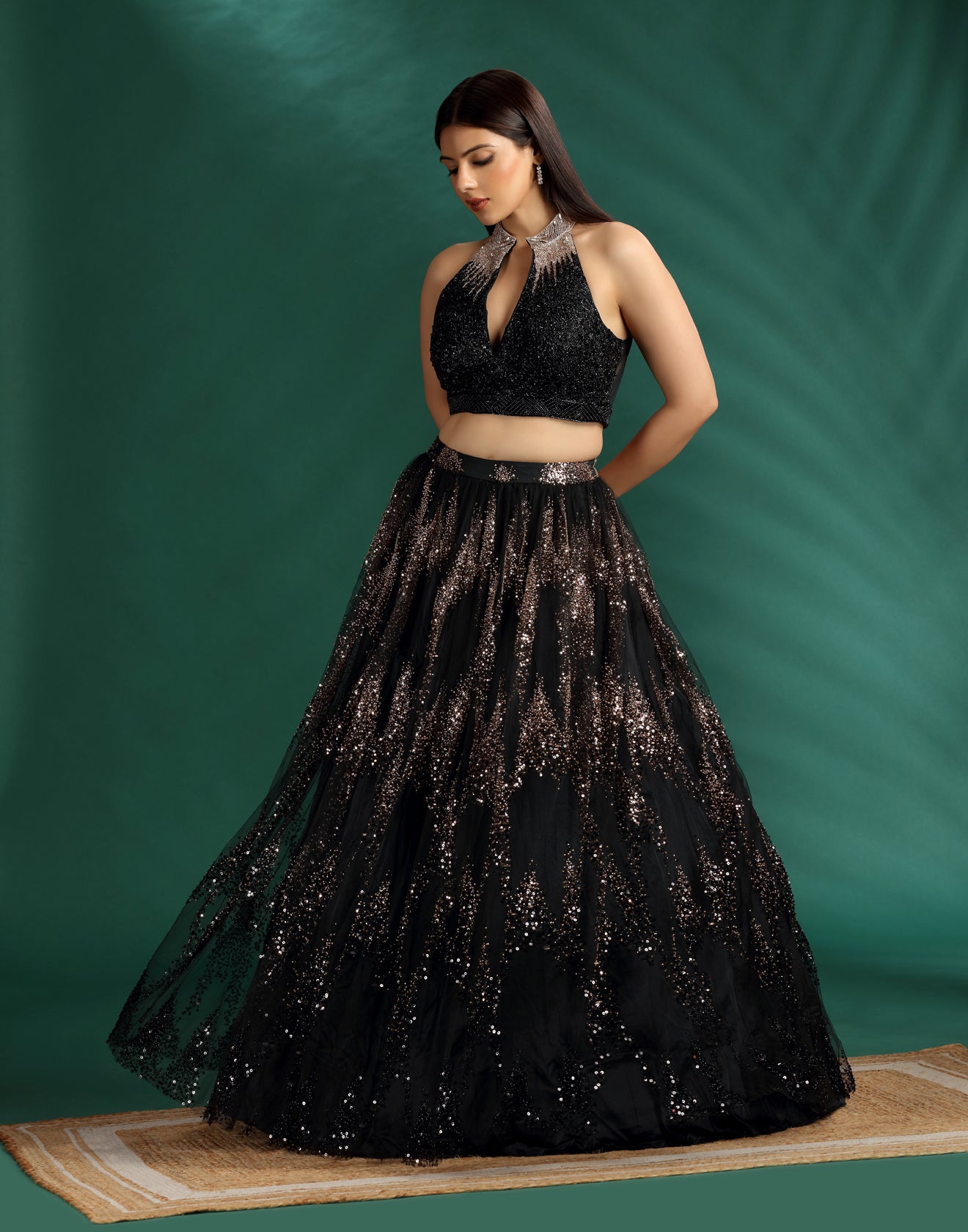 Magical Black Cocktail Lehenga Set