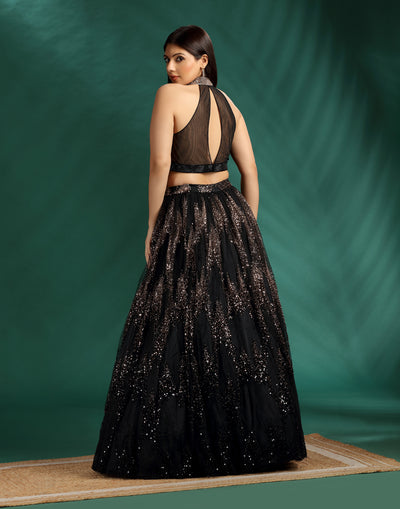 Magical Black Cocktail Lehenga Set