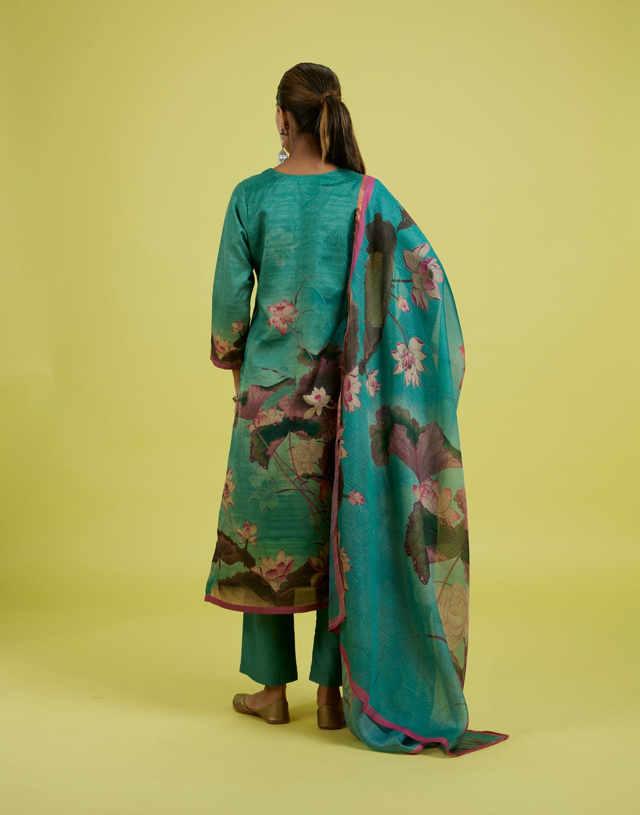 Mantis Green Floral Printed Kurta Set