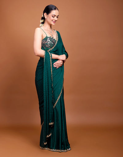 Marine Emerald Embellished Festive Saree