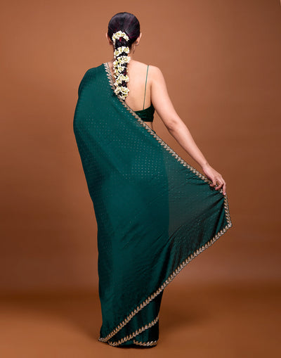 Marine Emerald Embellished Festive Saree