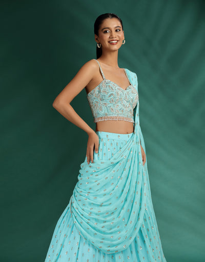 pre draped saree online
