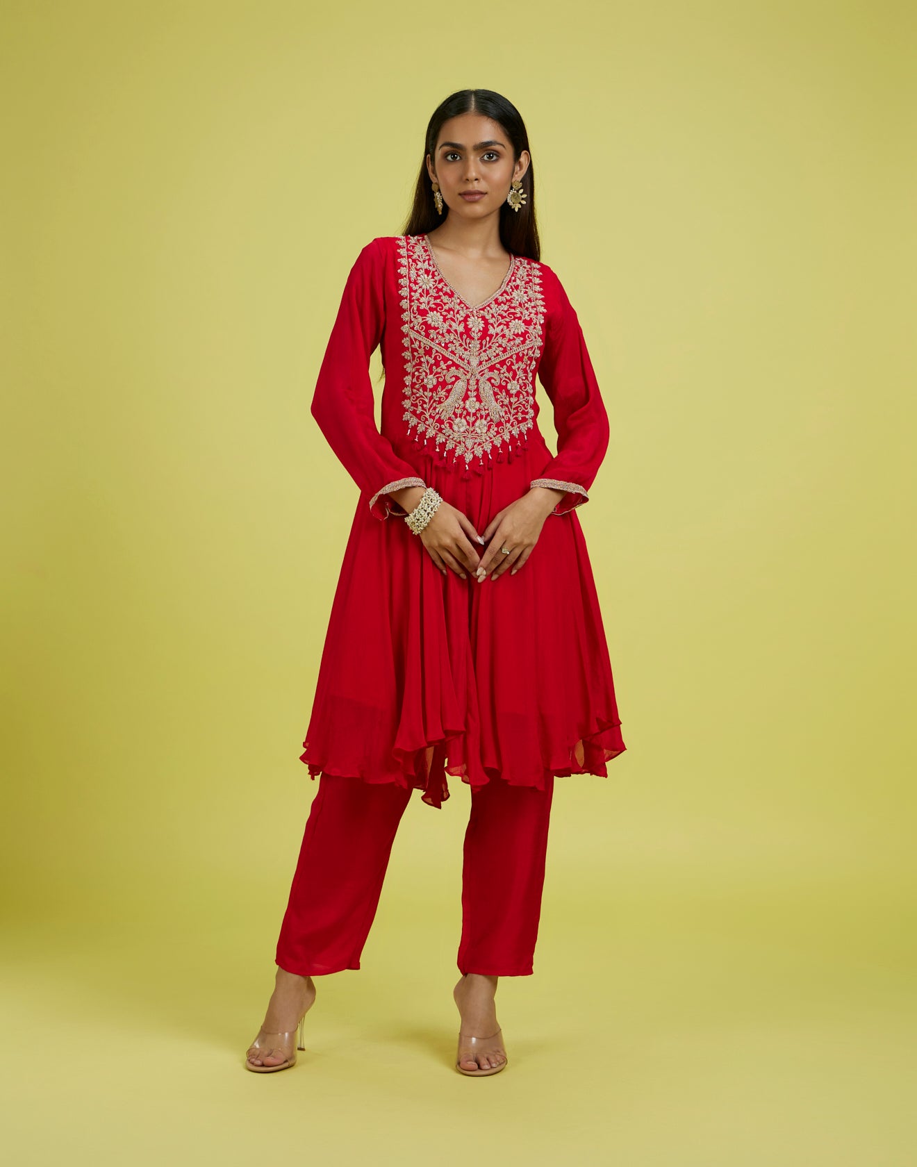 Mastani Laal Zardosi Embroidered Co-Ord Kurta Set