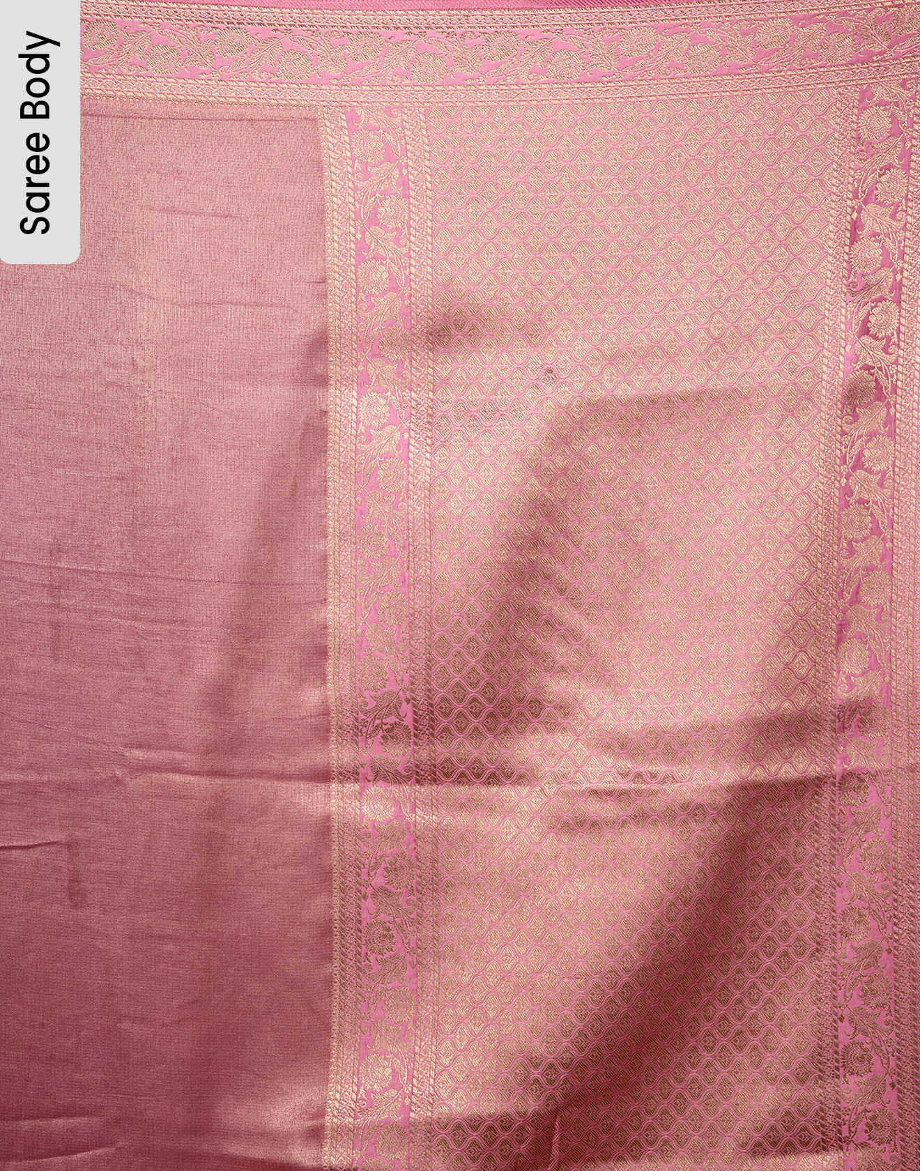 Metallic Mauve Floral Border Silk Saree