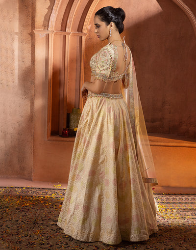 Millennial Pastel Multicolor Silk Lehenga Set