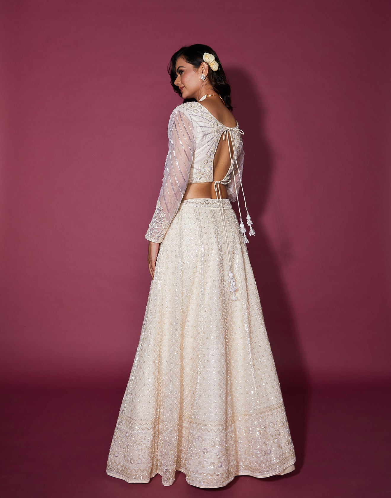 Mistiqué Beige Embellished Bridal Lehenga Set